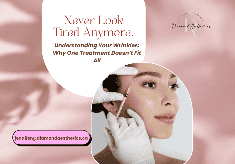 Best Treatment for Deep Wrinkles on Face – Botox, Fillers & Skincare Backed by Science 2 Realistic facial illustration showing dynamic wrinkles, static wrinkles, and fine lines in one image.