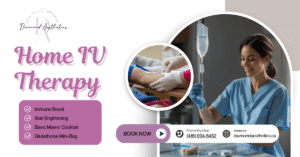 Patient relaxing during a home IV therapy session in Brampton.