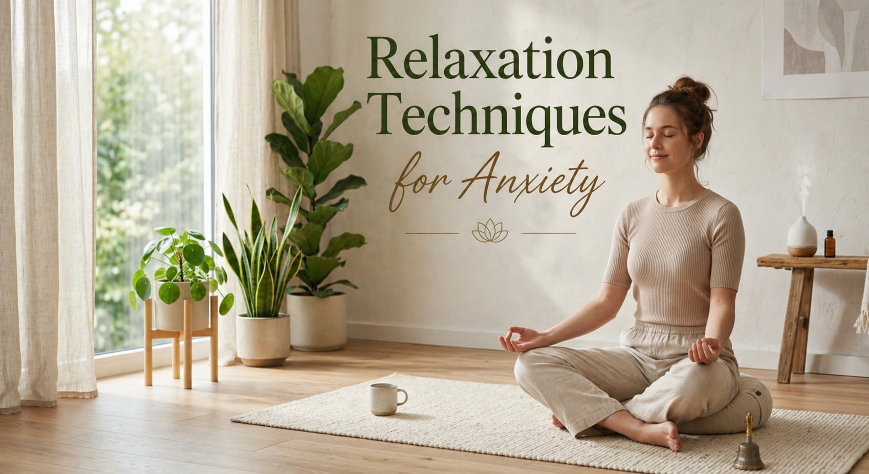 Person practicing deep breathing relaxation technique for anxiety relief